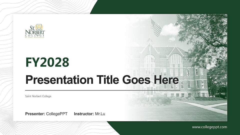 Saint Norbert College Academic Presentation/Research Findings Report PPT Template16:9 ratio PPT effect preview image