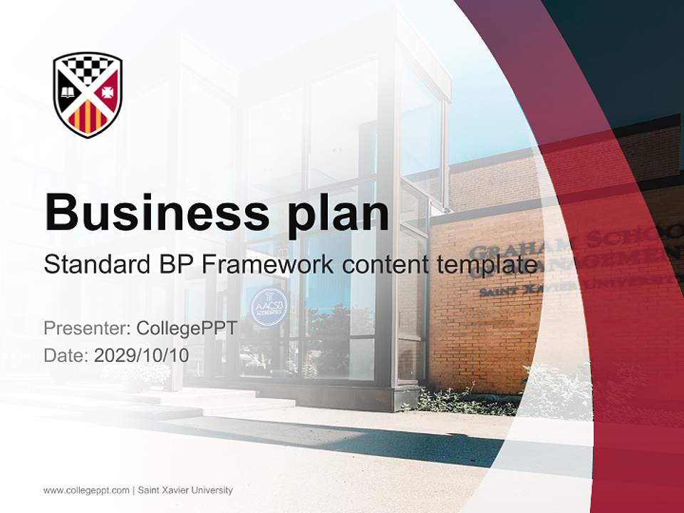 Saint Xavier University Competition/Entrepreneurship Contest PPT Template4:3 ratio PPT effect preview image9