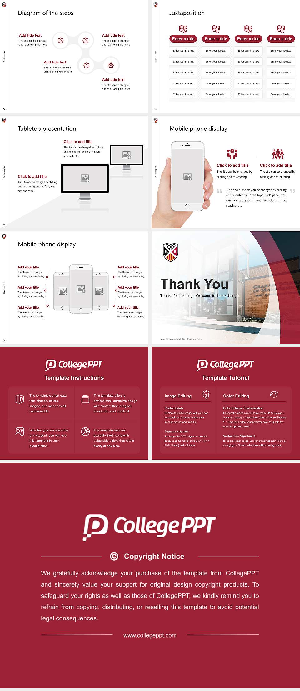 Saint Xavier University Competition/Entrepreneurship Contest PPT Template4:3 ratio PPT effect preview image9