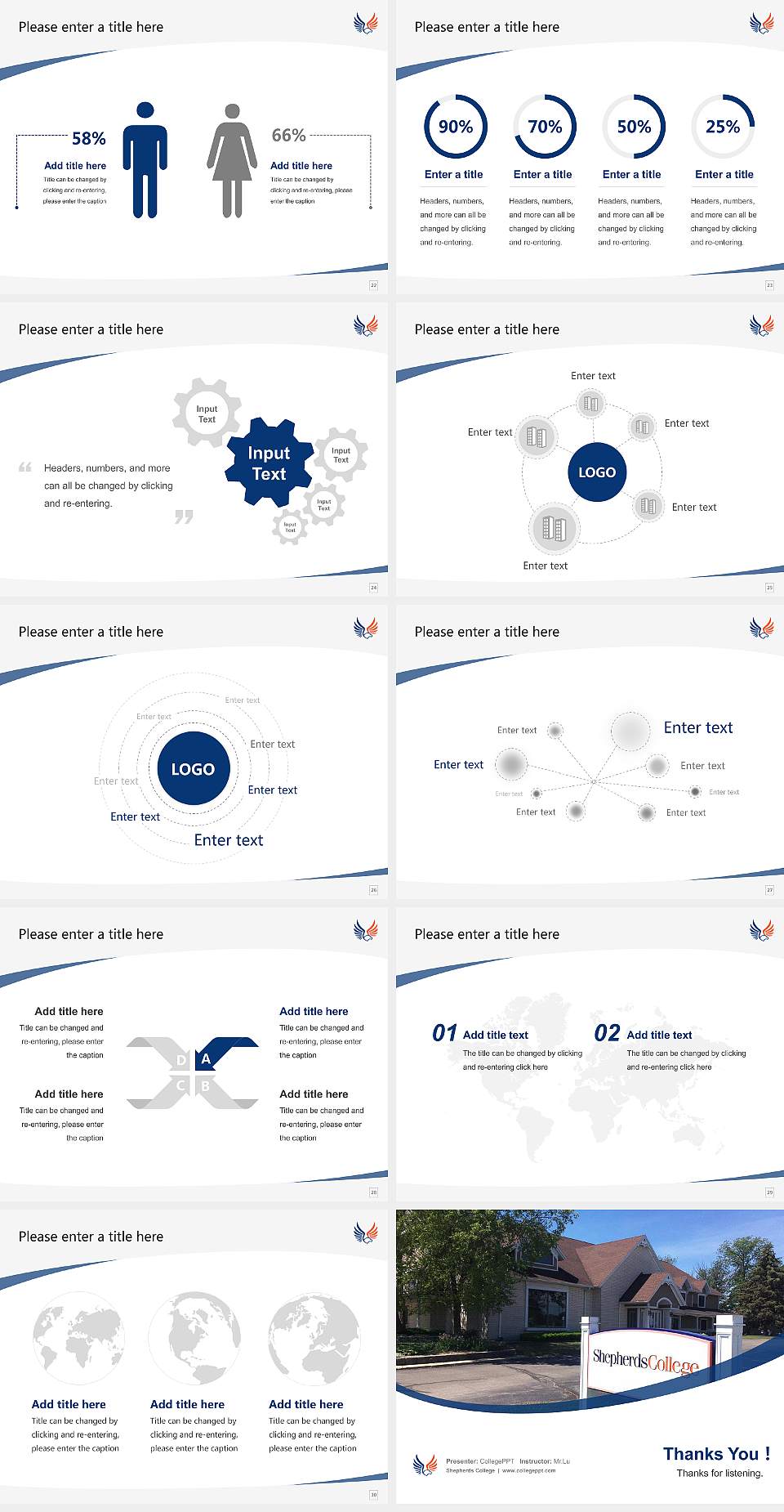 Shepherds College Course/Courseware Creation PPT Template4:3 ratio PPT effect preview image4