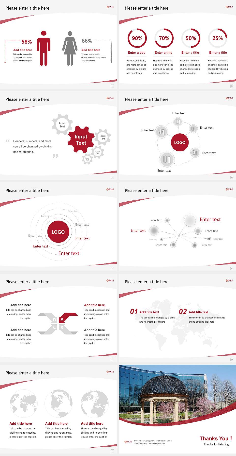 Salus University Course/Courseware Creation PPT Template4:3 ratio PPT effect preview image4