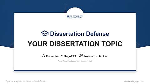 Saint Edward’S University Graduation Thesis Defense PPT Template
