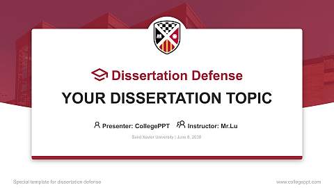Saint Xavier University Graduation Thesis Defense PPT Template