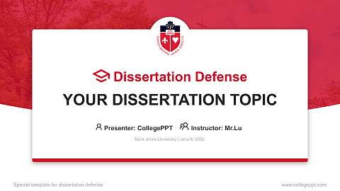 Saint Johns University Graduation Thesis Defense PPT Template