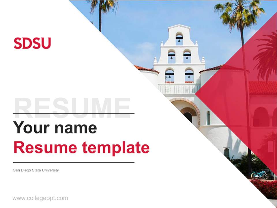 San Diego State University Resume PPT Template4:3 ratio PPT effect preview image5