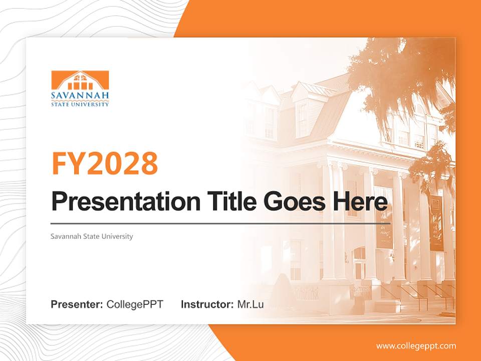 Savannah State University Academic Presentation/Research Findings Report PPT Template4:3 ratio PPT effect preview image5