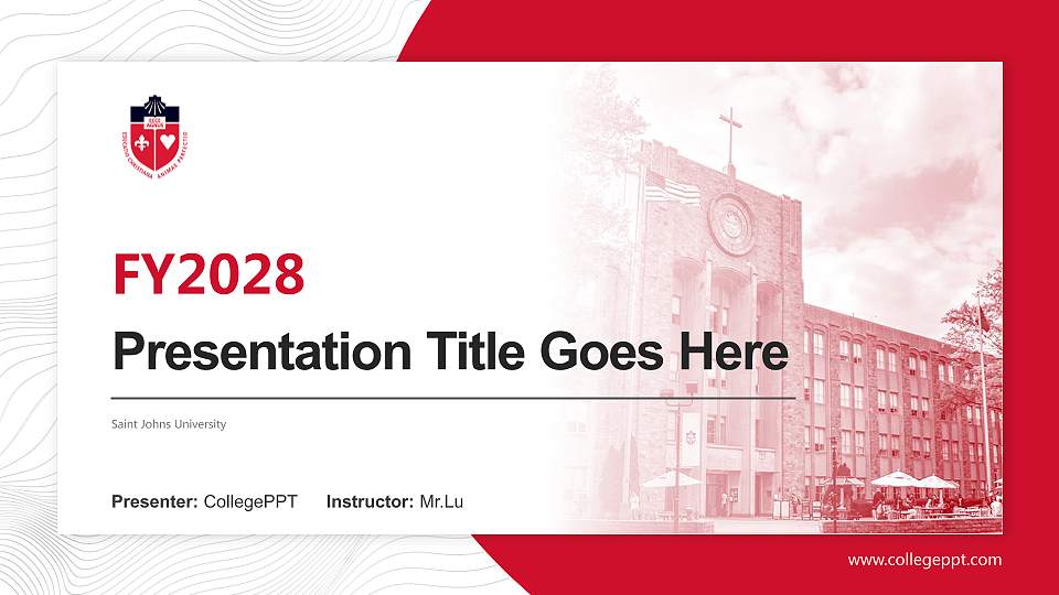 Saint Johns University Academic Presentation/Research Findings Report PPT Template16:9 ratio PPT effect preview image