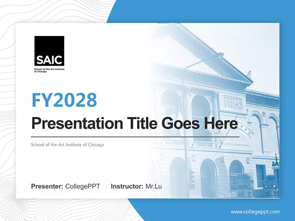 School of the Art Institute of Chicago Academic Presentation/Research Findings Report PPT Template4:3 ratio PPT effect preview image5