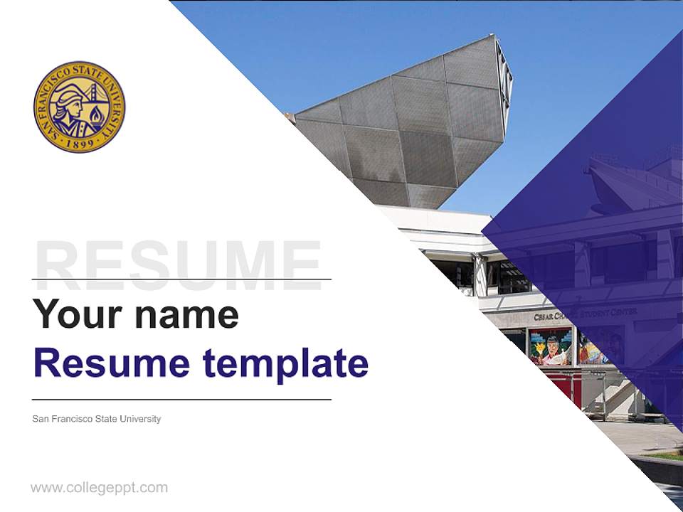 San Francisco State University Resume PPT Template4:3 ratio PPT effect preview image5