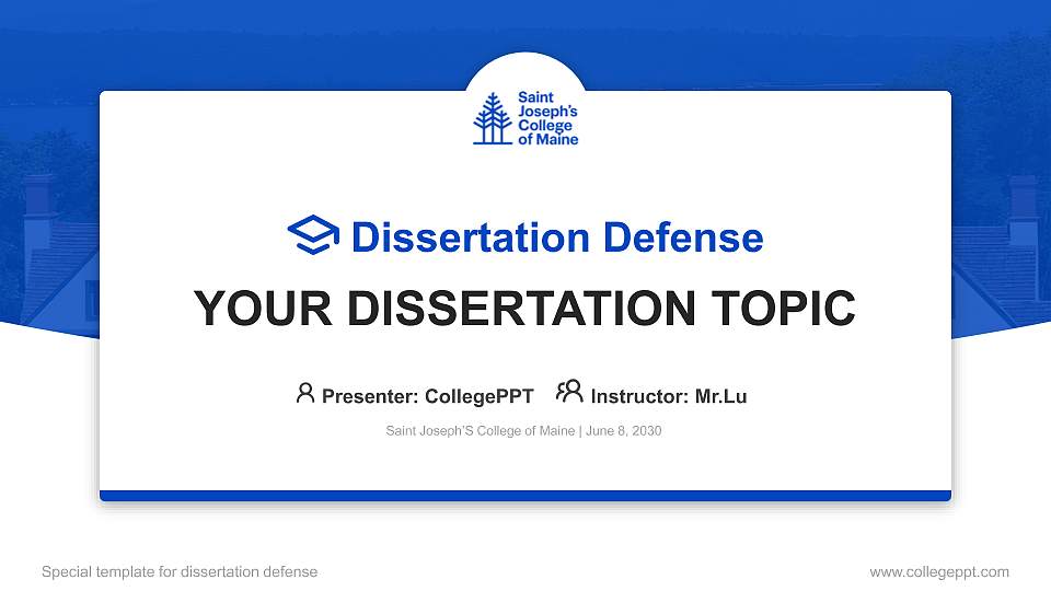 Saint Joseph’S College of Maine Graduation Thesis Defense PPT Template16:9 ratio PPT effect preview image