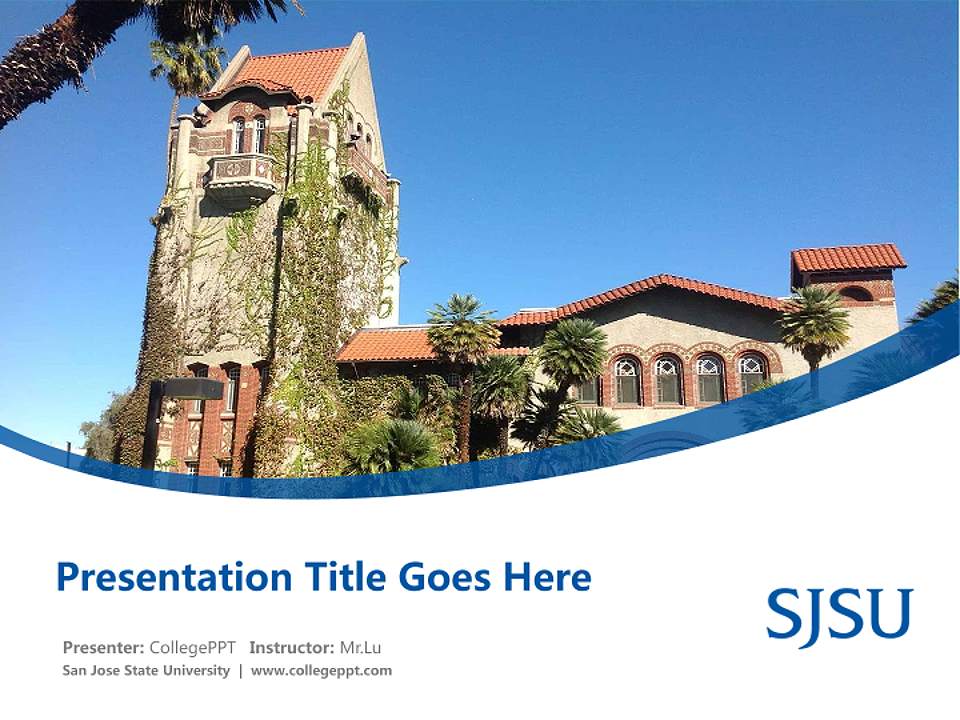San Jose State University Course/Courseware Creation PPT Template4:3 ratio PPT effect preview image5