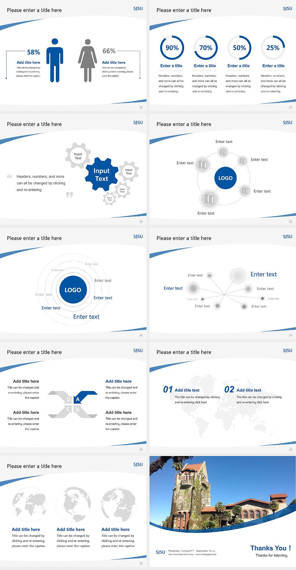 San Jose State University Course/Courseware Creation PPT Template4:3 ratio PPT effect preview image4