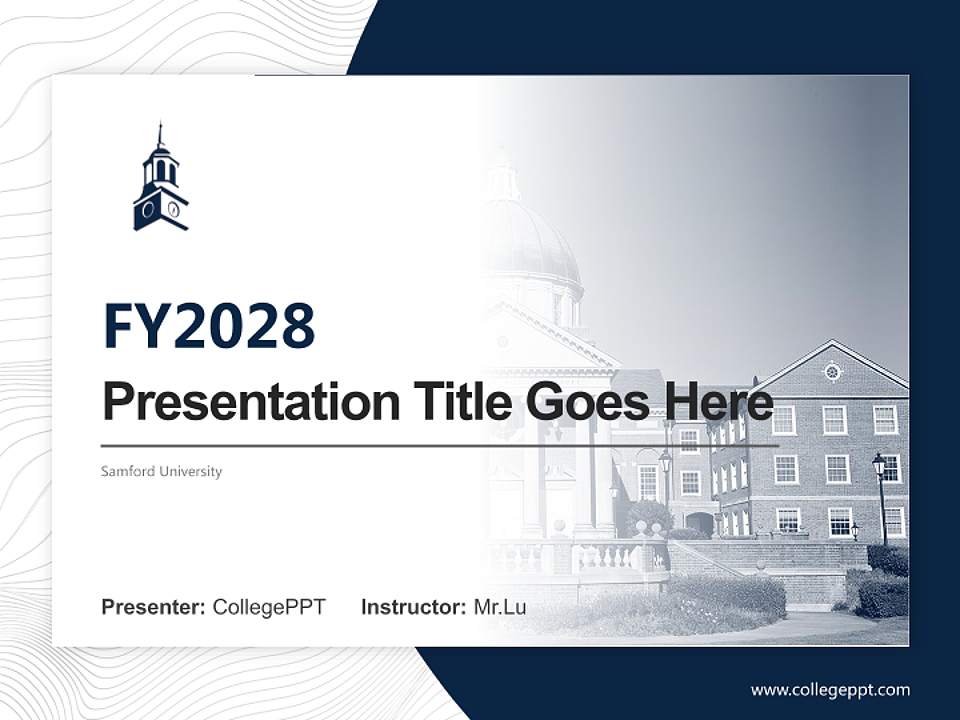 Samford University Academic Presentation/Research Findings Report PPT Template4:3 ratio PPT effect preview image5