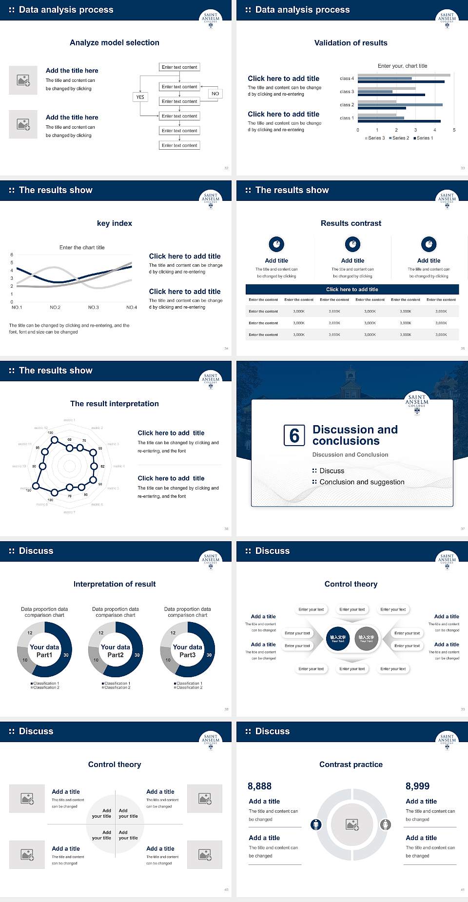 Saint Anselm College Graduation Thesis Defense PPT Template4:3 ratio PPT effect preview image5