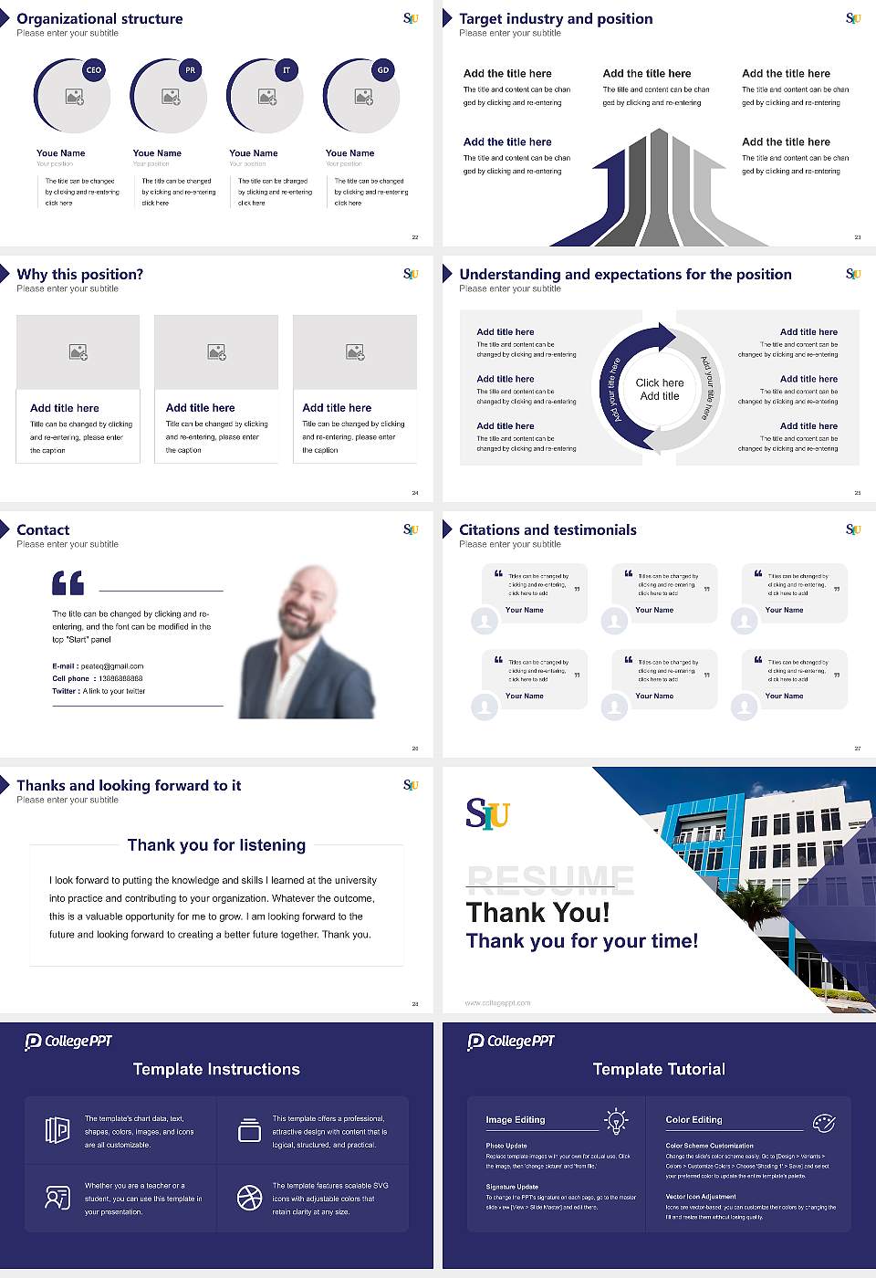 San Ignacio University Resume PPT Template16:9 ratio PPT effect preview image4