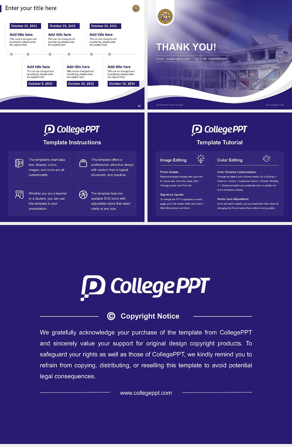 San Francisco State University Lecture Sharing and Networking Event PPT Template4:3 ratio PPT effect preview image4