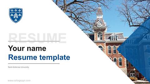 Saint Ambrose University Resume PPT Template