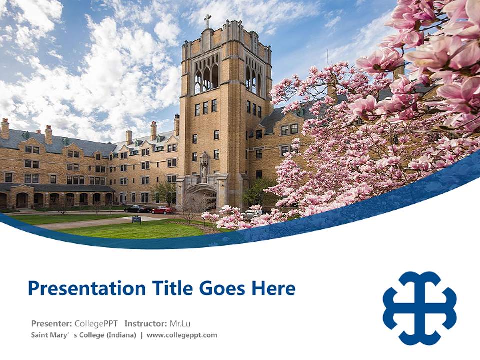 Saint Mary’s College (Indiana) Course/Courseware Creation PPT Template4:3 ratio PPT effect preview image5