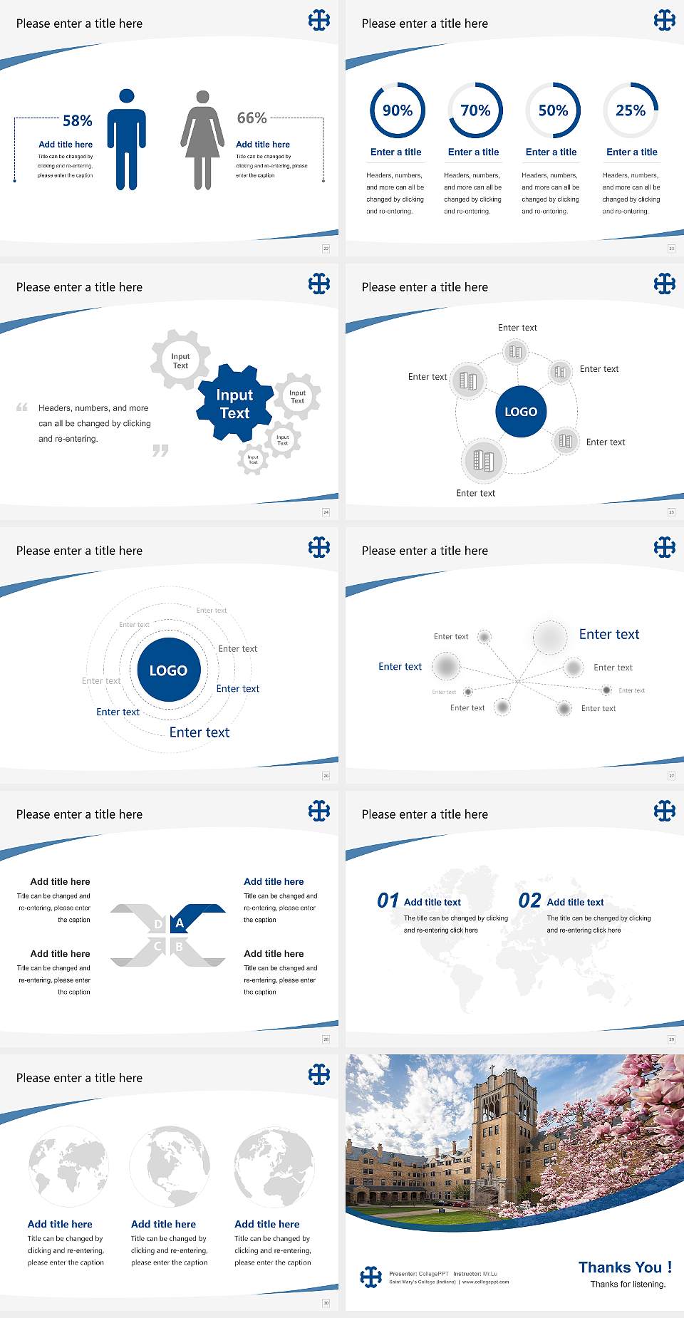 Saint Mary’s College (Indiana) Course/Courseware Creation PPT Template4:3 ratio PPT effect preview image4