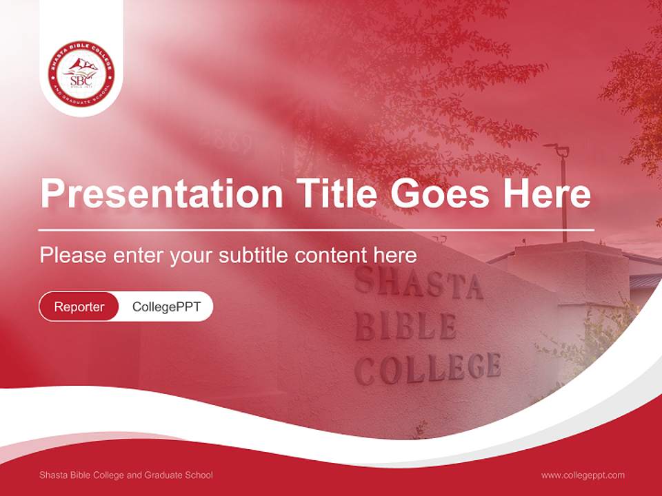 Shasta Bible College and Graduate School Lecture Sharing and Networking Event PPT Template4:3 ratio PPT effect preview image4