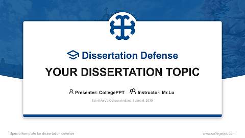 Saint Mary’s College (Indiana) Graduation Thesis Defense PPT Template