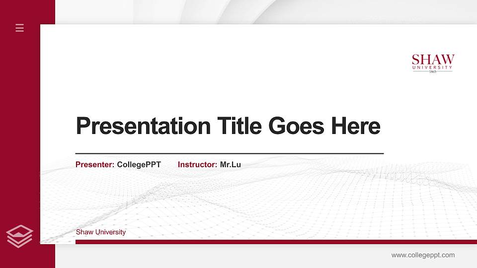Shaw University Thesis Proposal/Graduation Defense PPT Template16:9 ratio PPT effect preview image1