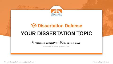 Savannah State University Graduation Thesis Defense PPT Template