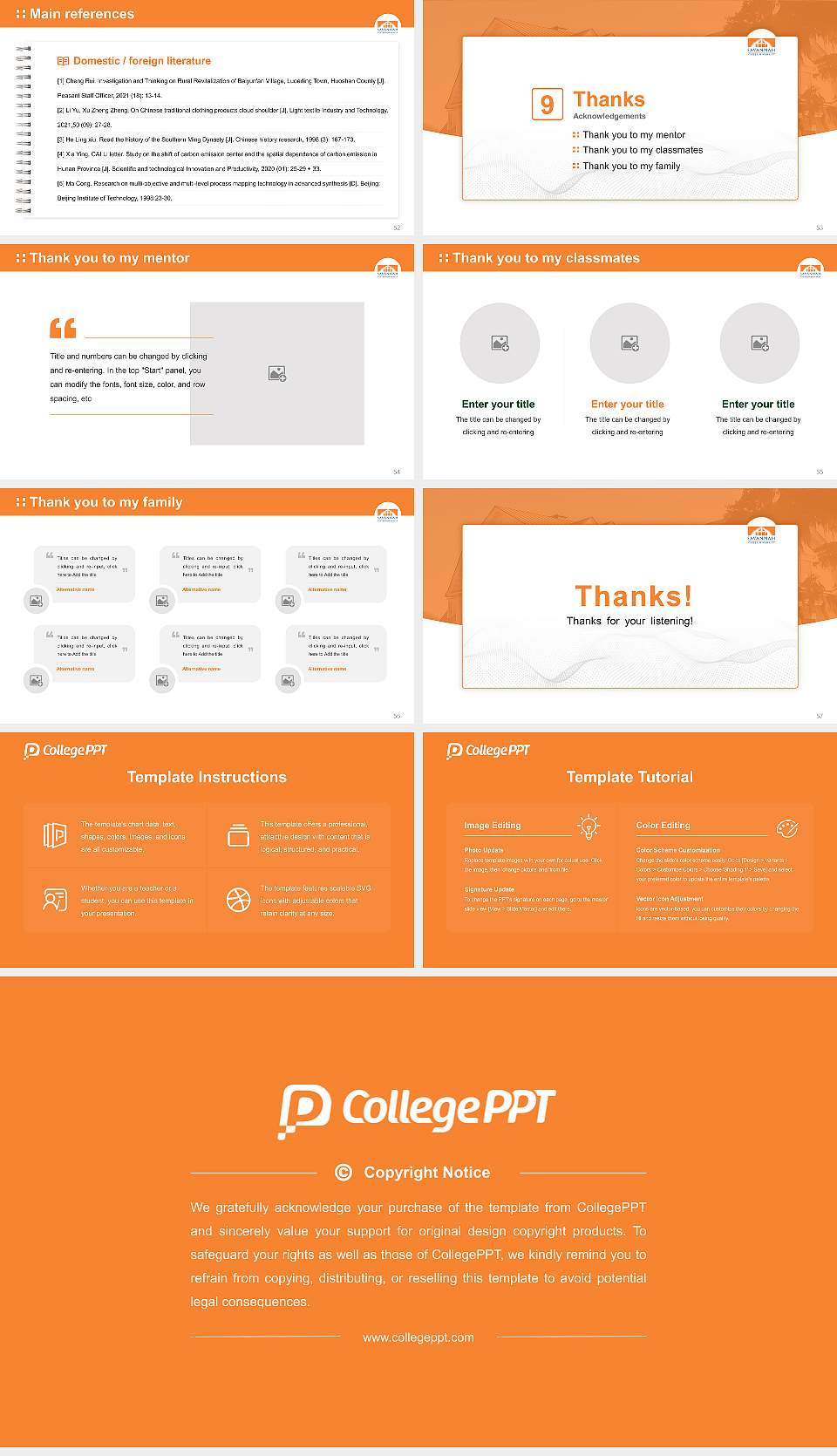 Savannah State University Graduation Thesis Defense PPT Template16:9 ratio PPT effect preview image7