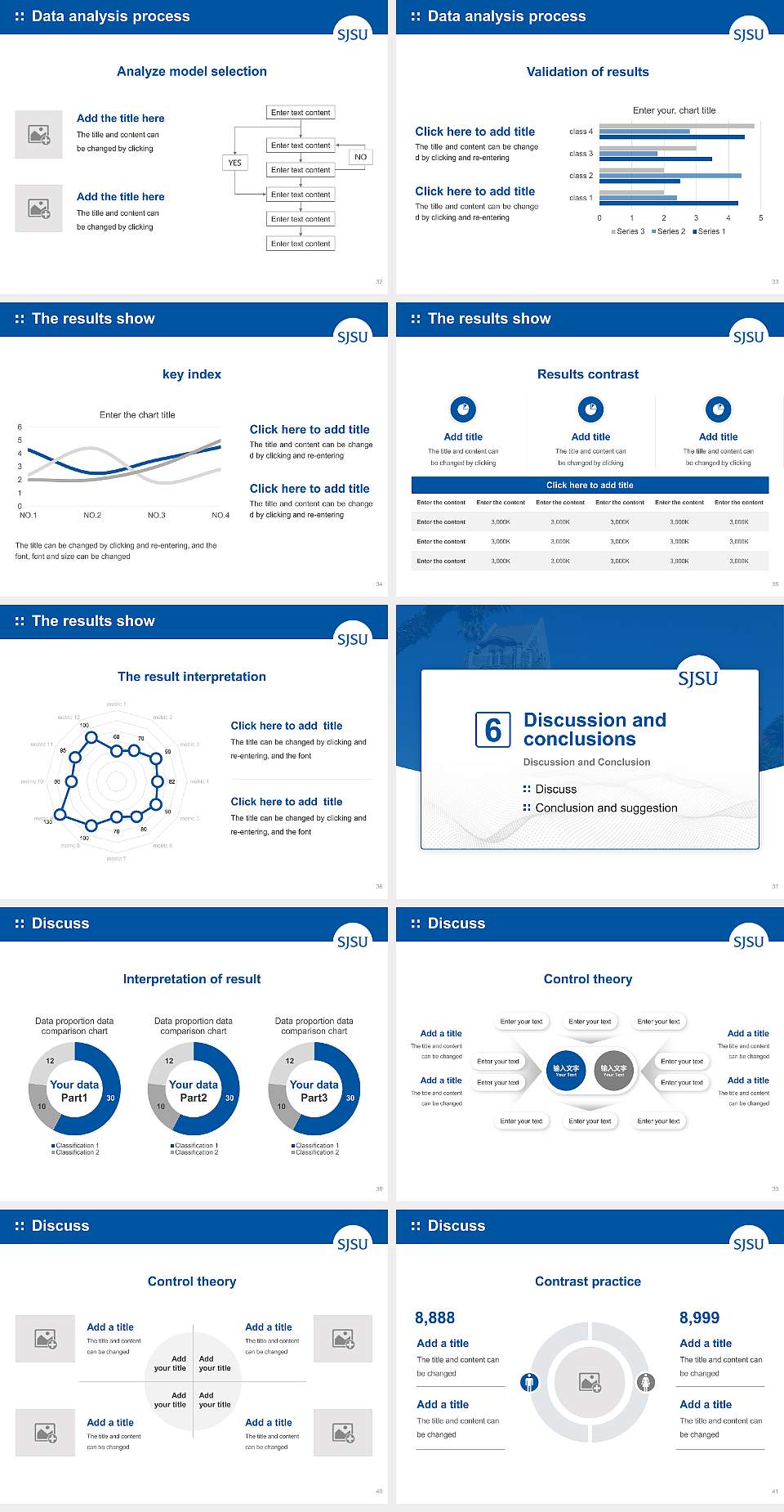 San Jose State University Graduation Thesis Defense PPT Template4:3 ratio PPT effect preview image5