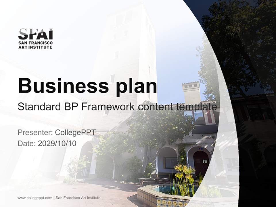 San Francisco Art Institute Competition/Entrepreneurship Contest PPT Template4:3 ratio PPT effect preview image9