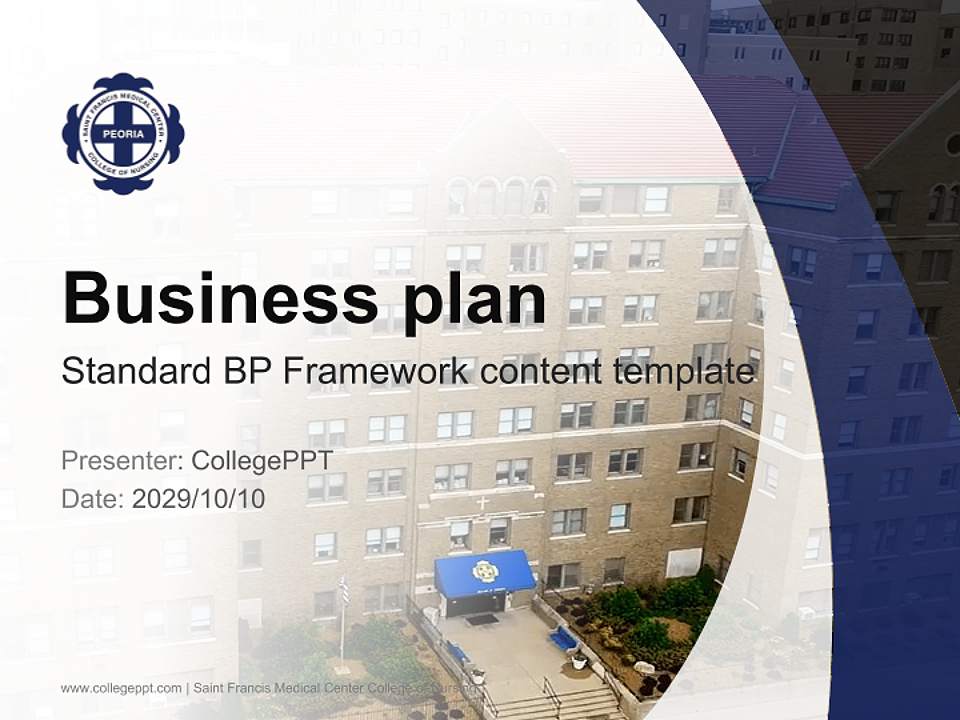 Saint Francis Medical Center College of Nursing Competition/Entrepreneurship Contest PPT Template4:3 ratio PPT effect preview image9