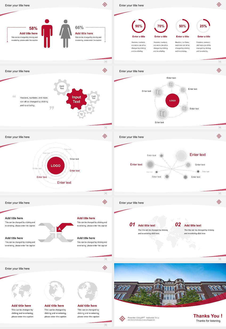 Saint Martin’S University Course/Courseware Creation PPT Template16:9 ratio PPT effect preview image4