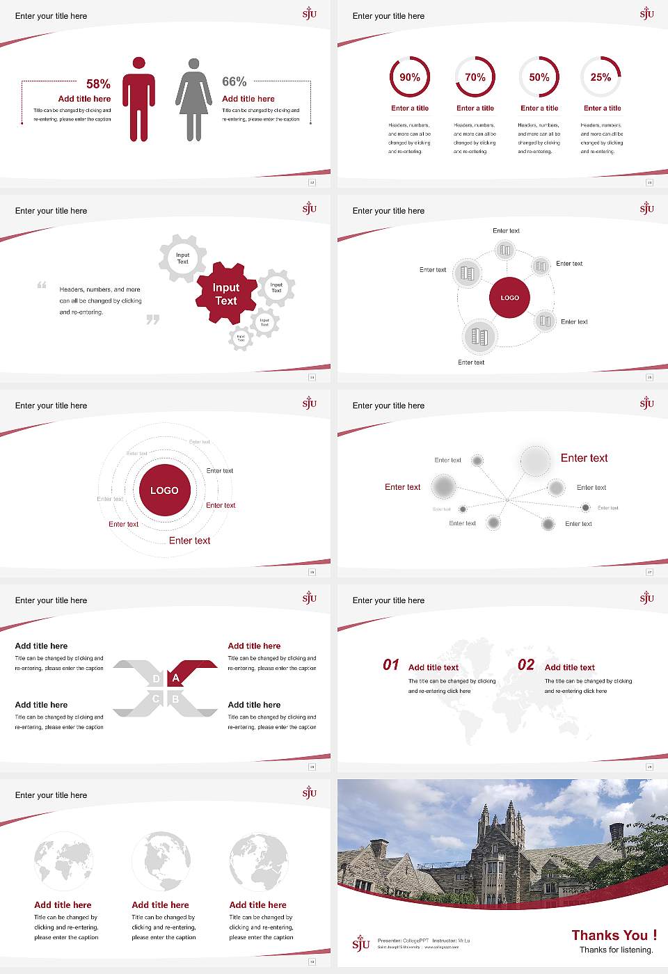 Saint Joseph’S University Course/Courseware Creation PPT Template16:9 ratio PPT effect preview image4