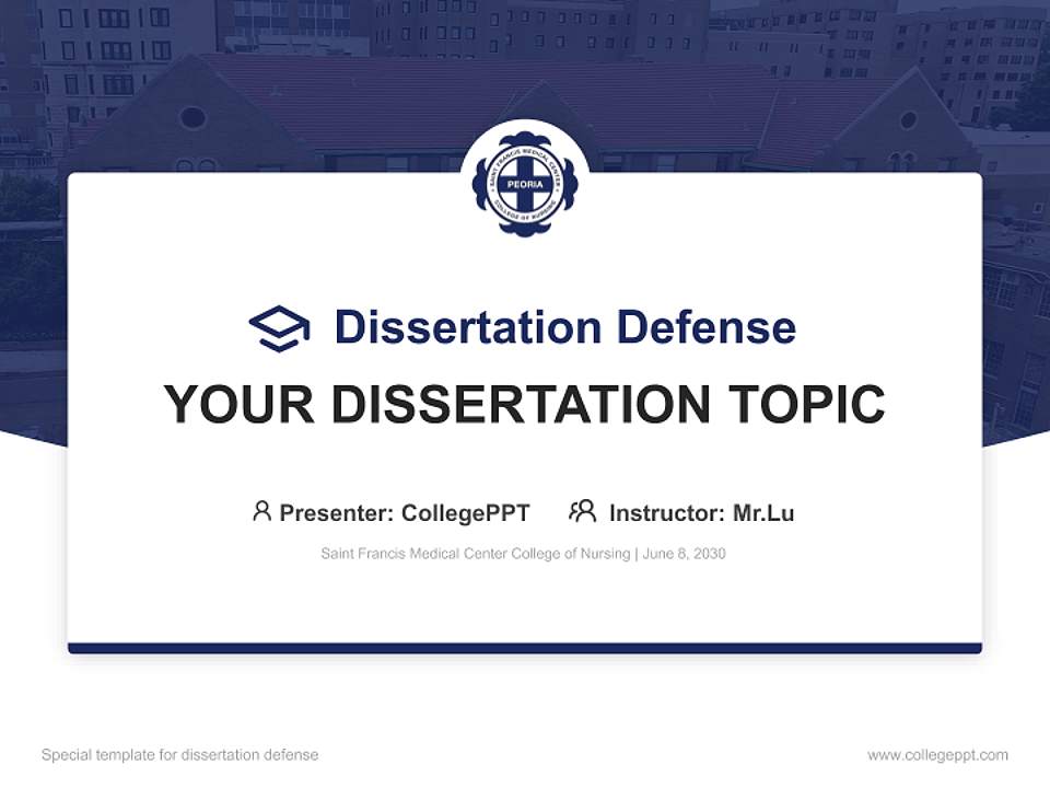 Saint Francis Medical Center College of Nursing Graduation Thesis Defense PPT Template4:3 ratio PPT effect preview image7