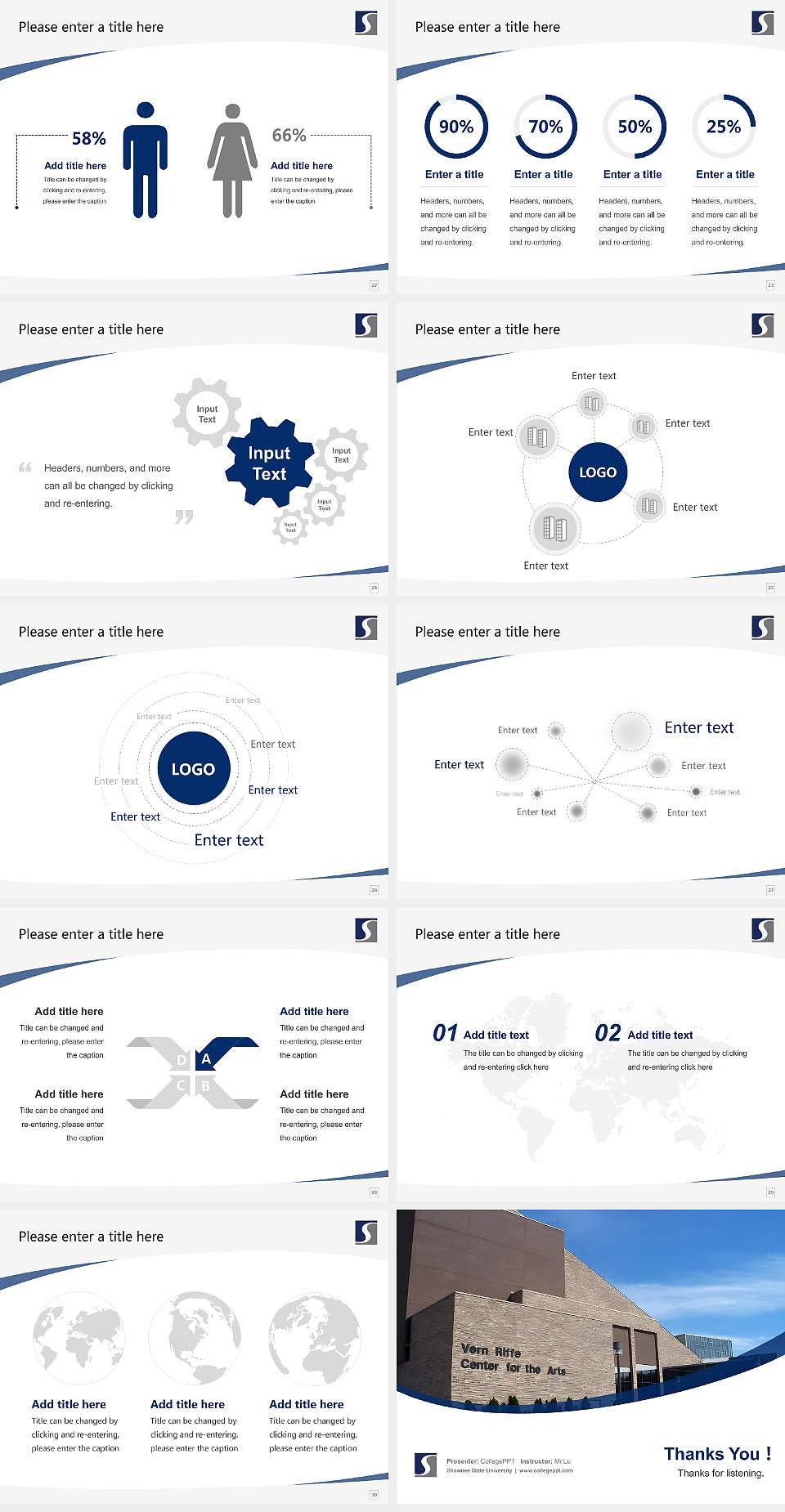 Shawnee State University Course/Courseware Creation PPT Template4:3 ratio PPT effect preview image4