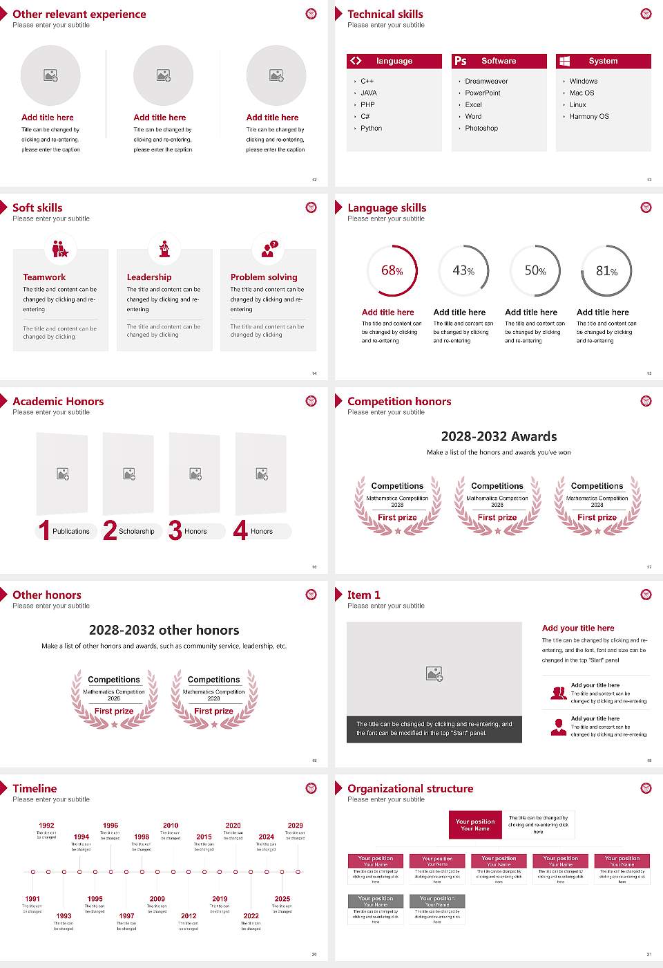 Santa Clara University Resume PPT Template16:9 ratio PPT effect preview image3