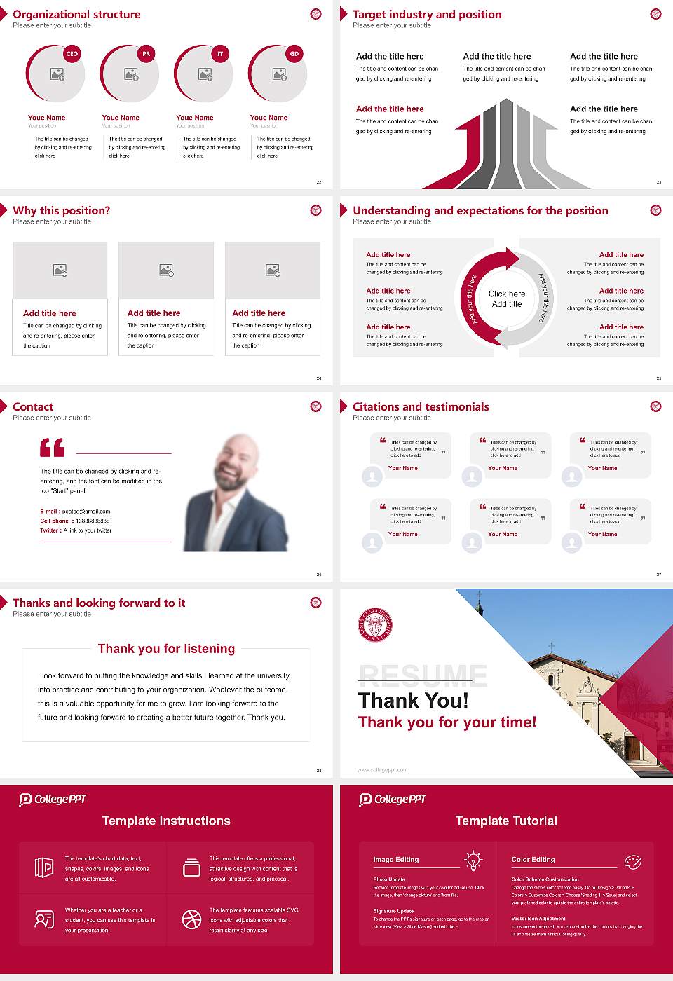 Santa Clara University Resume PPT Template16:9 ratio PPT effect preview image4
