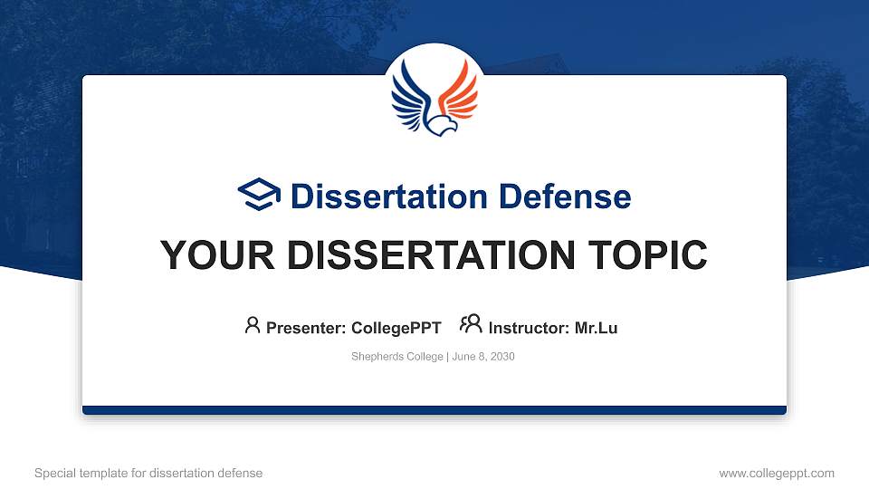 Shepherds College Graduation Thesis Defense PPT Template16:9 ratio PPT effect preview image