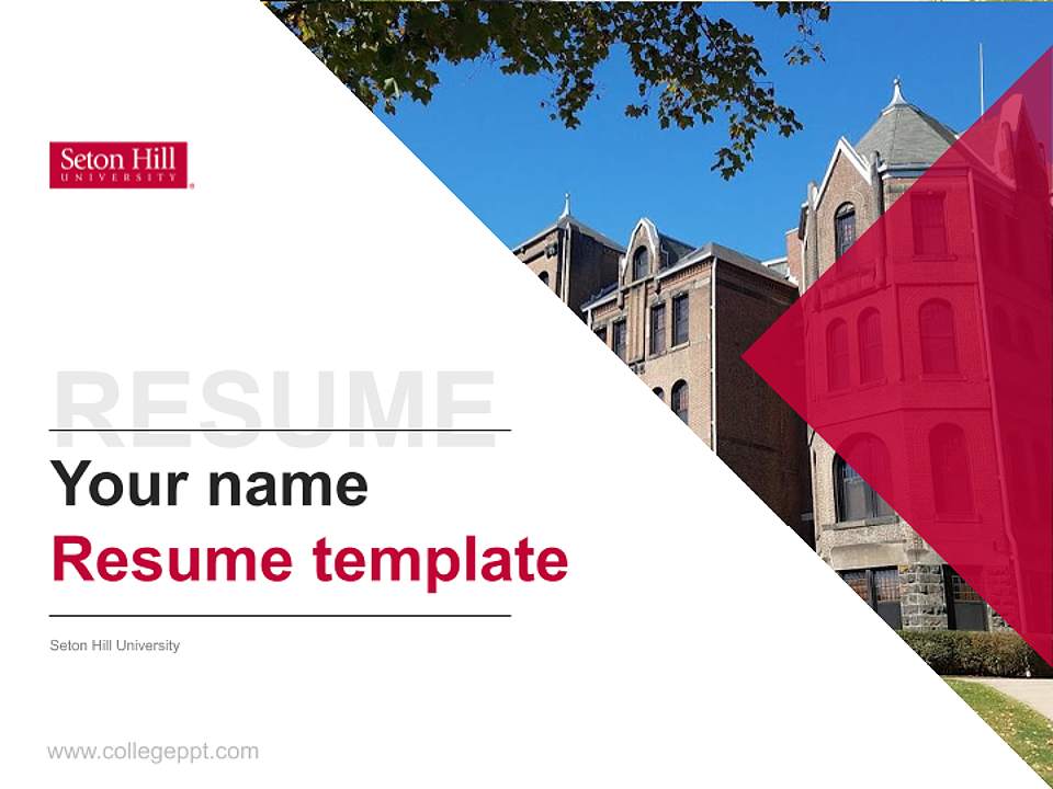 Seton Hill University Resume PPT Template4:3 ratio PPT effect preview image5