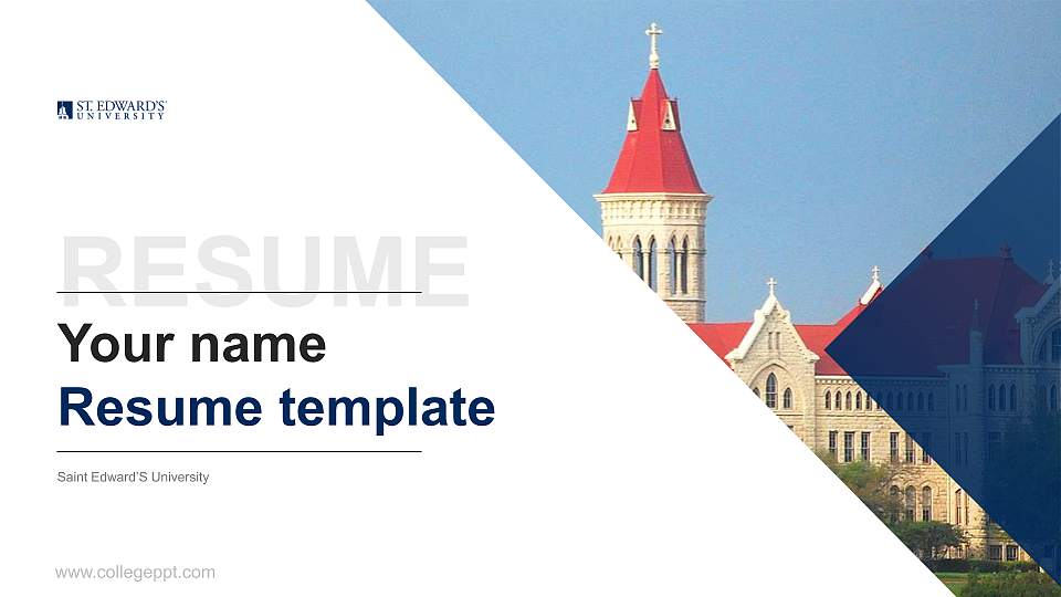 Saint Edward’S University Resume PPT Template16:9 ratio PPT effect preview image
