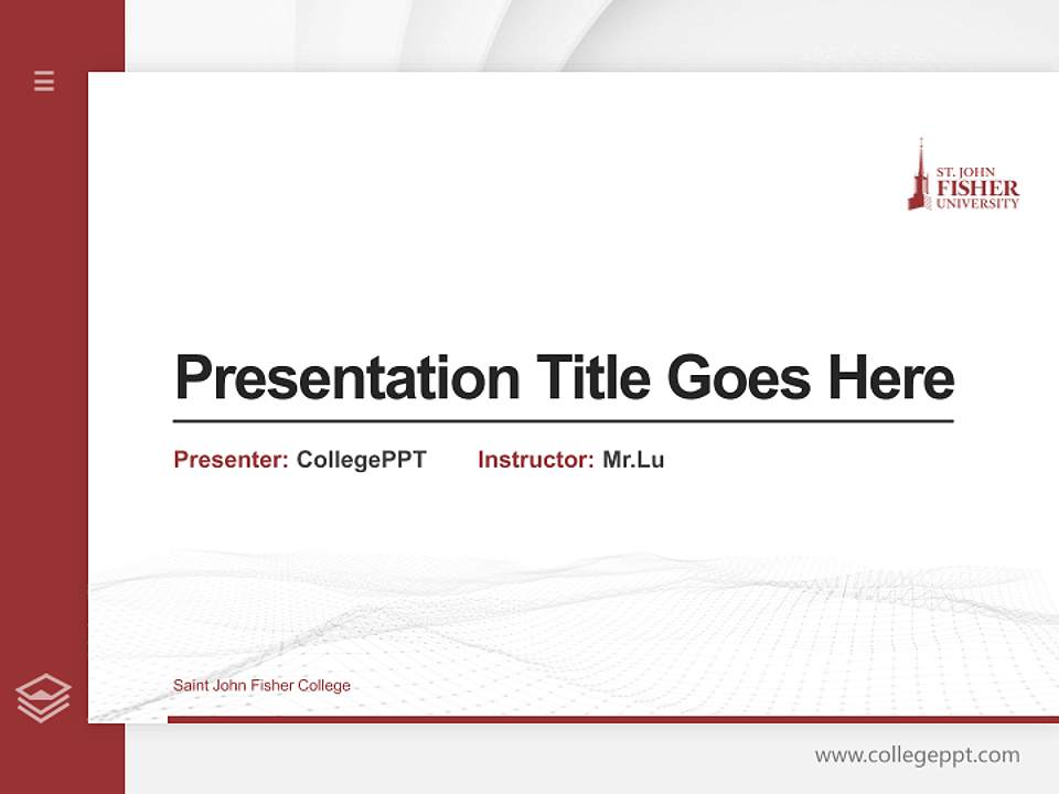 Saint John Fisher College Thesis Proposal/Graduation Defense PPT Template4:3 ratio PPT effect preview image5