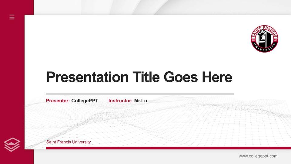 Saint Francis University Thesis Proposal/Graduation Defense PPT Template16:9 ratio PPT effect preview image