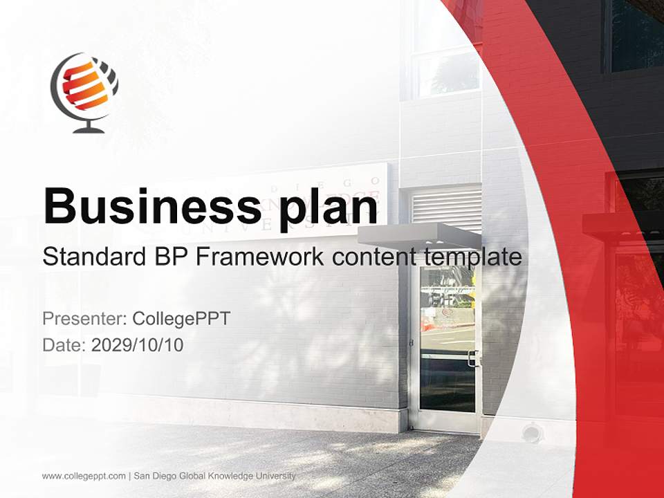 San Diego Global Knowledge University Competition/Entrepreneurship Contest PPT Template4:3 ratio PPT effect preview image9