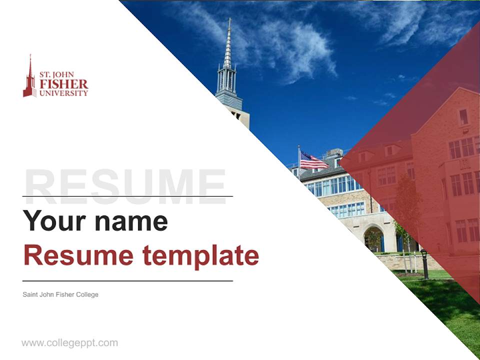 Saint John Fisher College Resume PPT Template4:3 ratio PPT effect preview image5