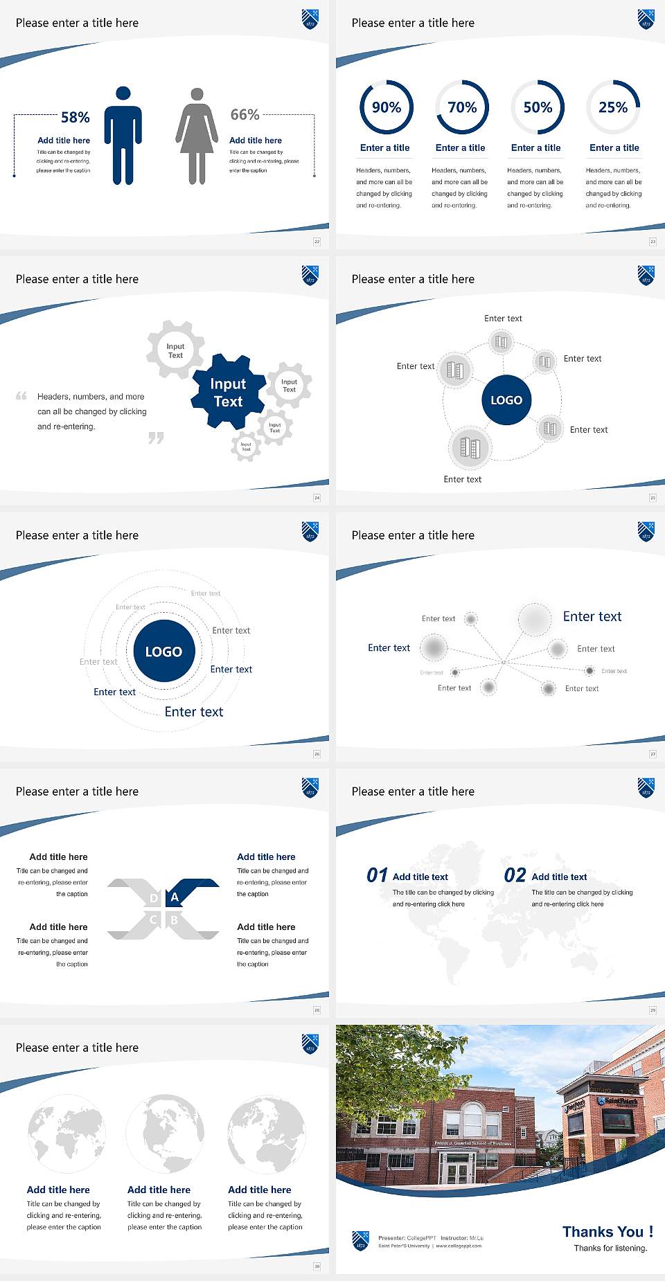 Saint Peter’S University Course/Courseware Creation PPT Template4:3 ratio PPT effect preview image4