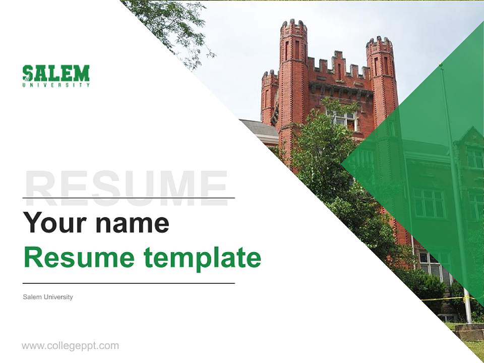 Salem University Resume PPT Template4:3 ratio PPT effect preview image5