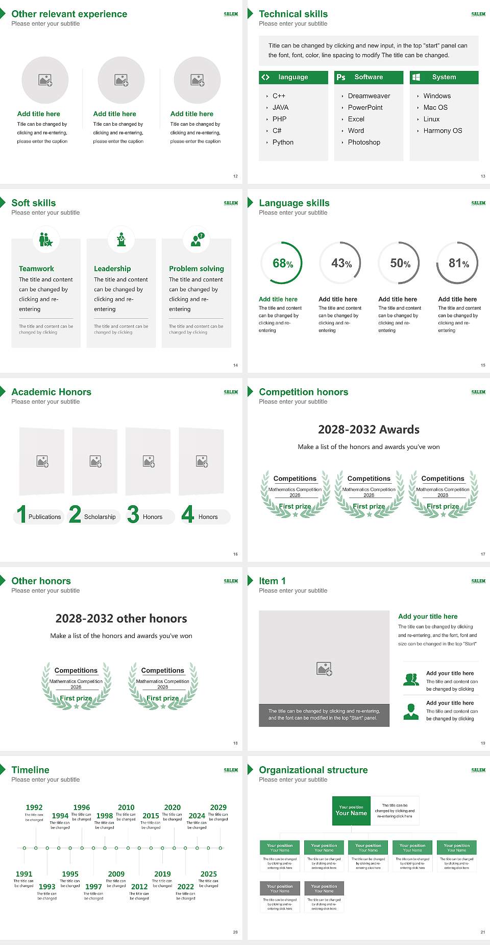 Salem University Resume PPT Template4:3 ratio PPT effect preview image3