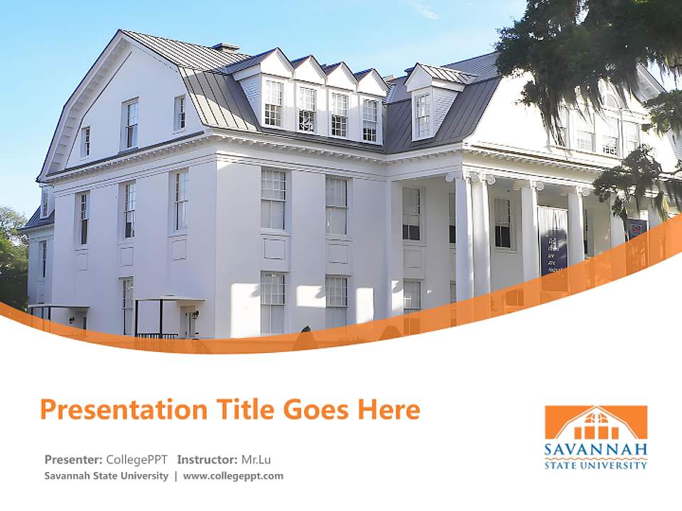 Savannah State University Course/Courseware Creation PPT Template4:3 ratio PPT effect preview image5