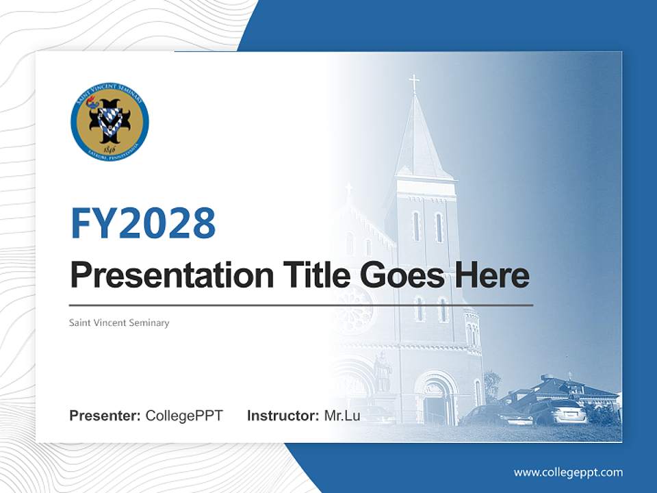 Saint Vincent Seminary Academic Presentation/Research Findings Report PPT Template4:3 ratio PPT effect preview image5