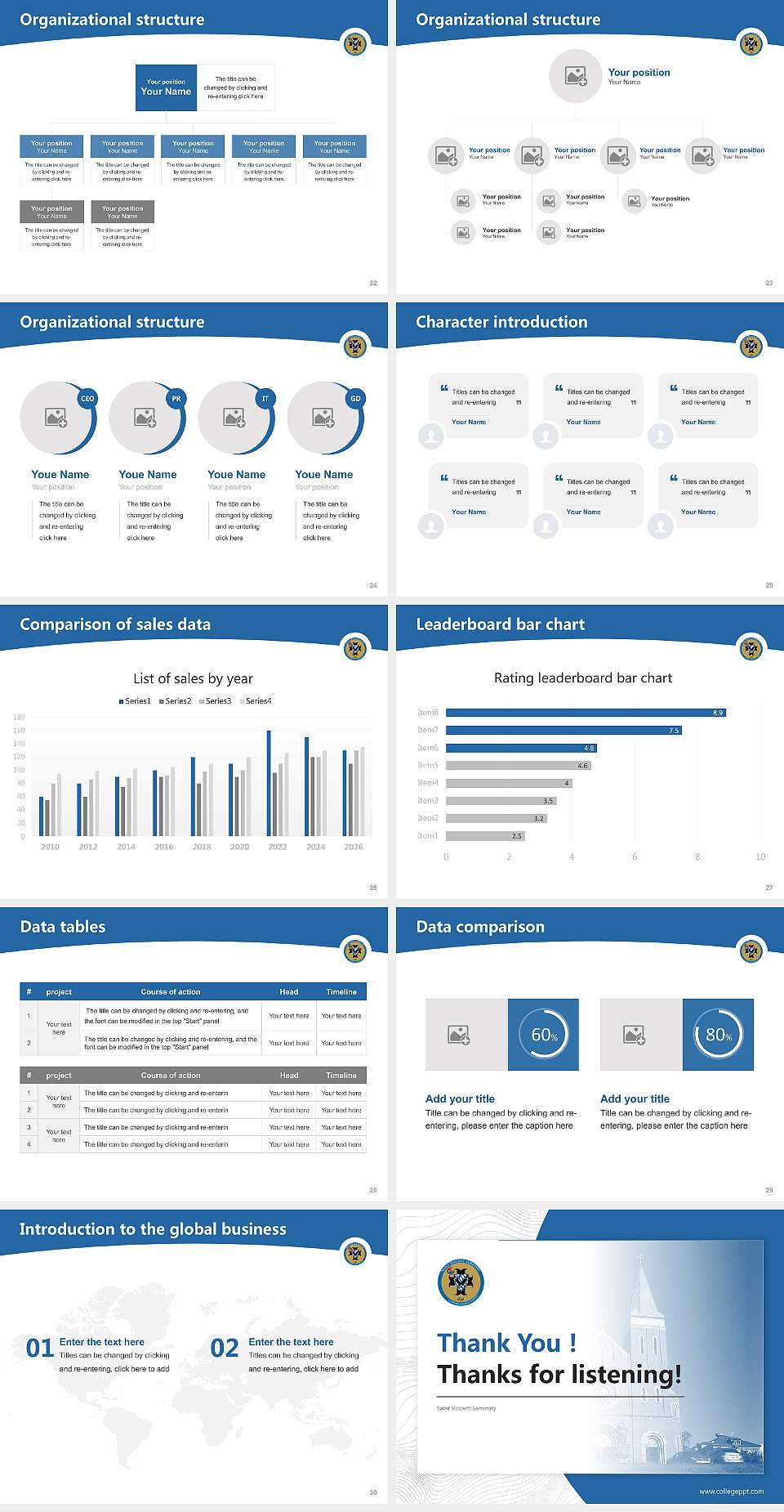 Saint Vincent Seminary Academic Presentation/Research Findings Report PPT Template4:3 ratio PPT effect preview image4